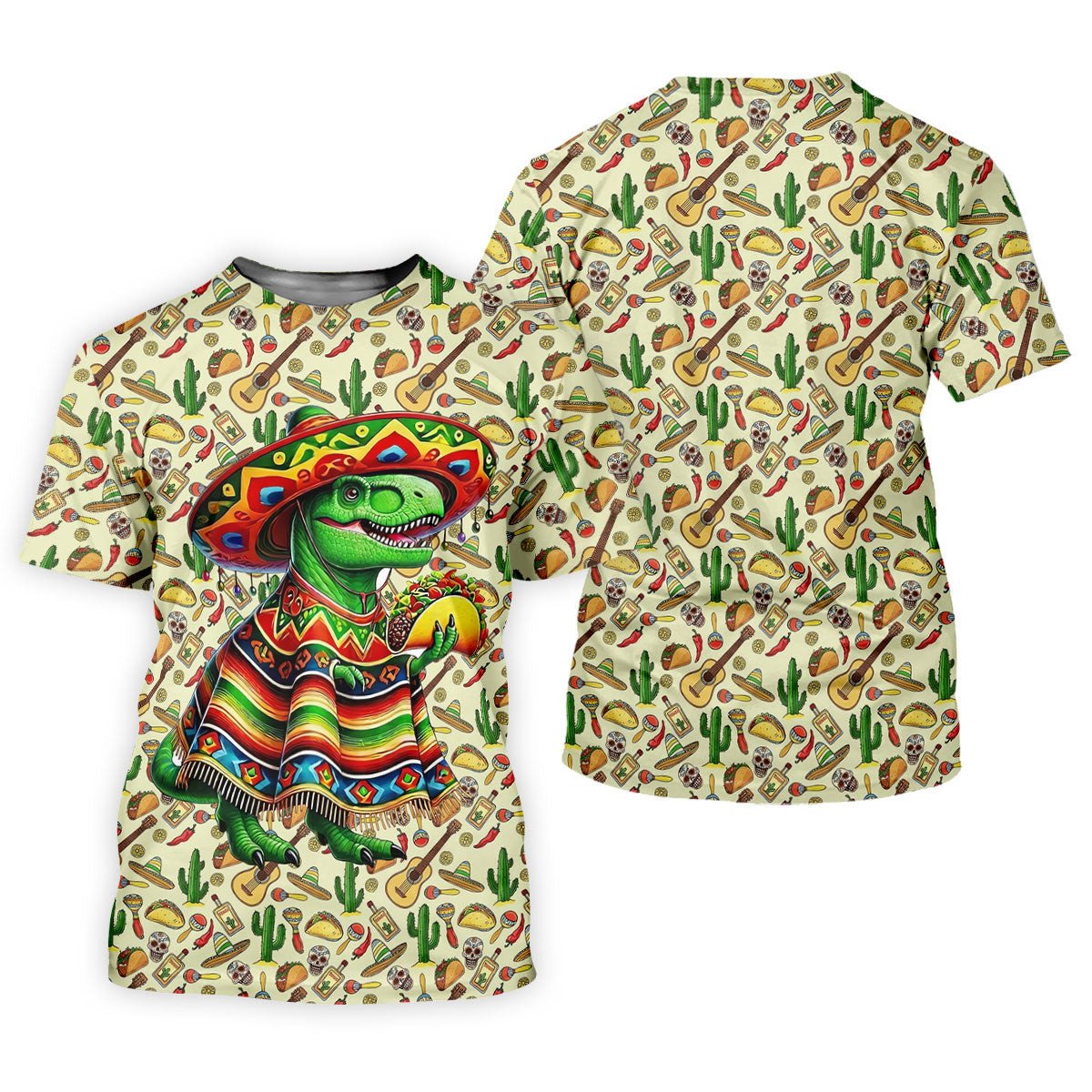 Dinosaur Taco Fiesta Time Ladies Golf Tops, Cinco De Mayo Celebration Golf Shirt For Women SH818