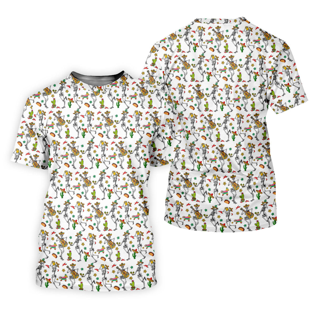 Dia De Muertos Skeletons Cinco De Mayo Celebration Fiesta Themed White Golf Shirt For Women SH818
