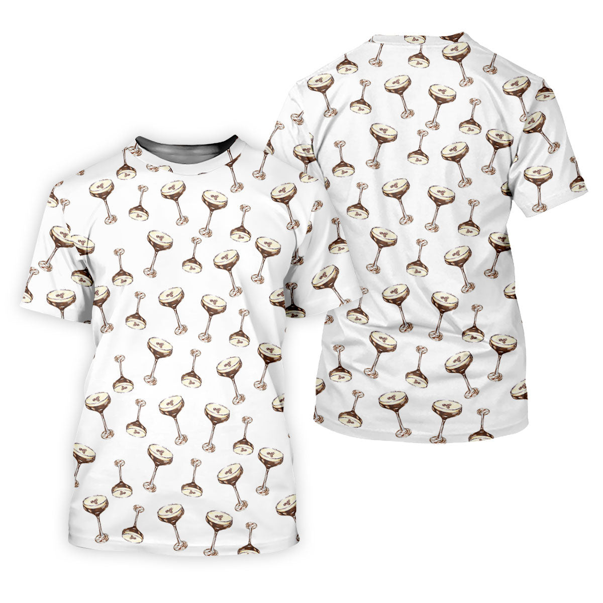 Expresso Martini Doodle Seamless Pattern Hawaiian Golf Shirt, Polo Shirts For Men SH818
