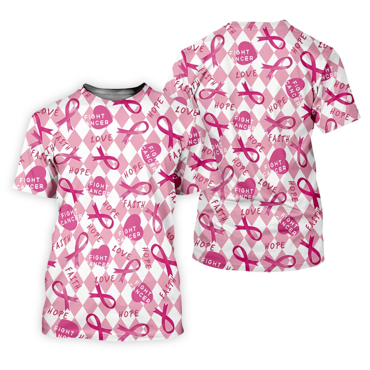 Faith Hope Fight Cancer Golf Shirt, Breast Cancer Awareness Shirt, Ladies Golf Shirt, Golf Gift For Women SH818