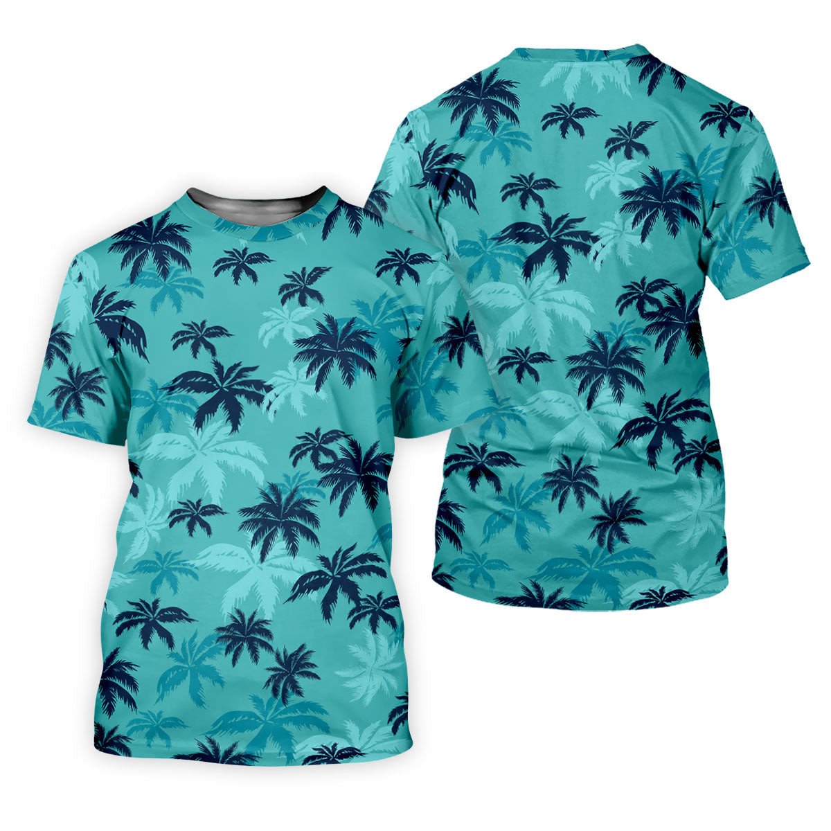 Turquoise Palm Tree Tropical Golf Shirt, Women's Golf Shirt, Golf Polo For Women, Golf Shirts For Women SH818