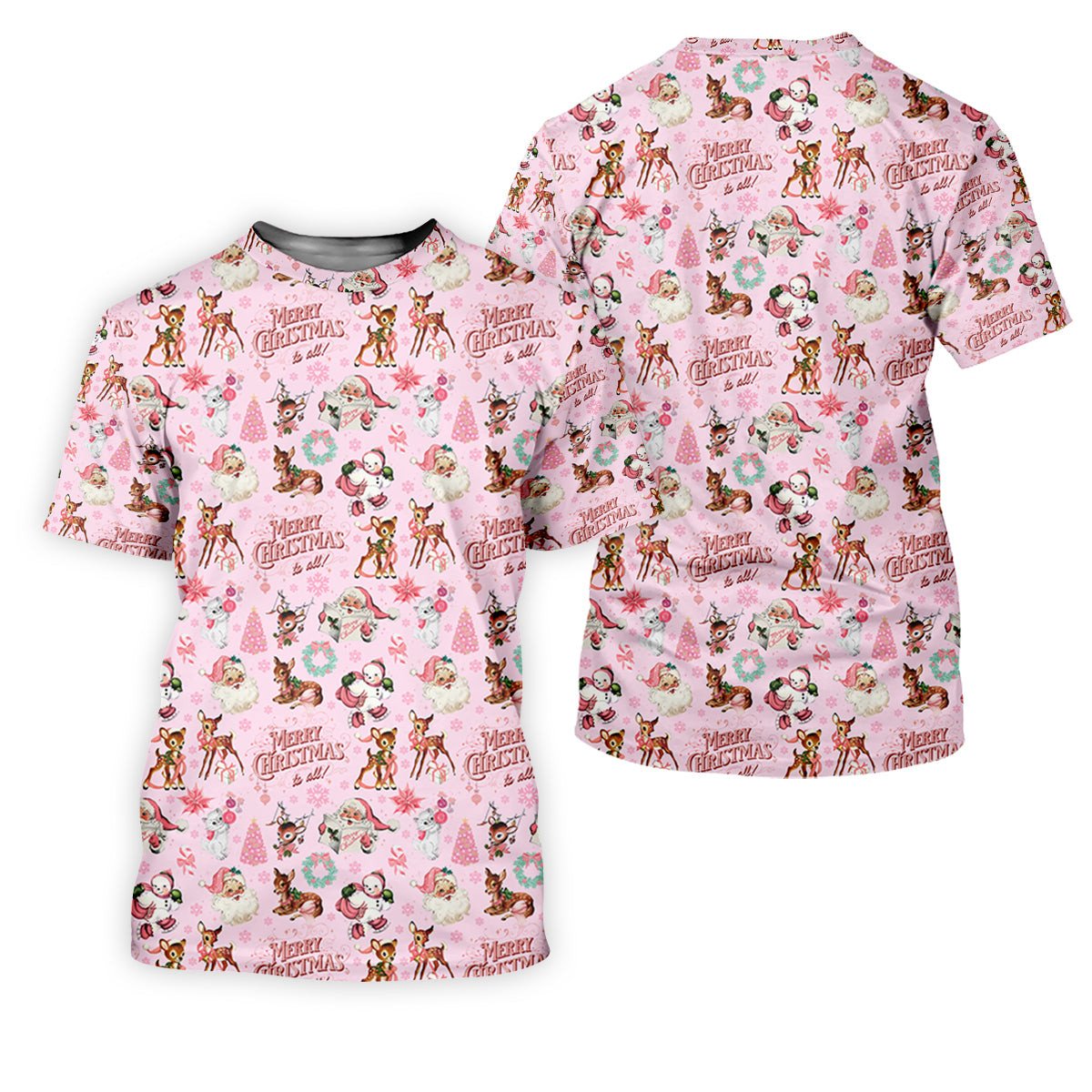 Festive Santa Pink Merry Christmas Golf Tops For Men, Christmas Golf Shirt, Men Golf Apparel SH818