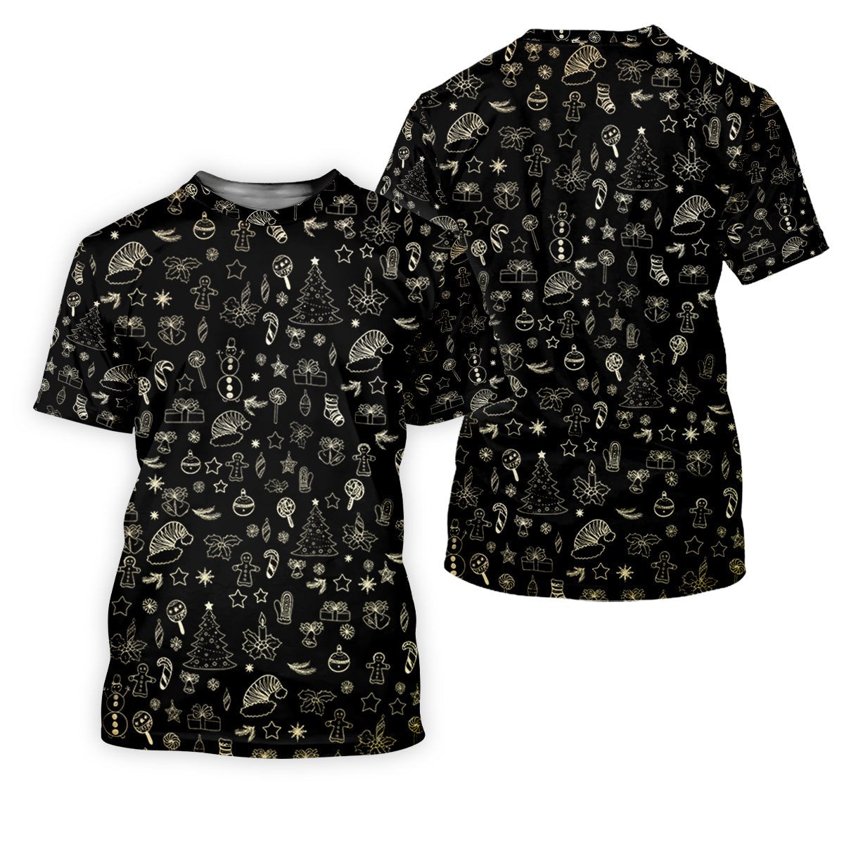 Festive Christmas Golden Pattern Women Golf Top, Christmas Golf Shirt, Ladies Golf Tops SH818