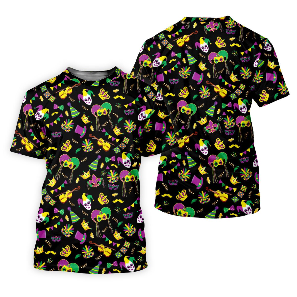 Festive Mask Purple Green Gold Mardi Gras Golf Shirt, Women's Golf Tops, Ladies Golf Polos SH818