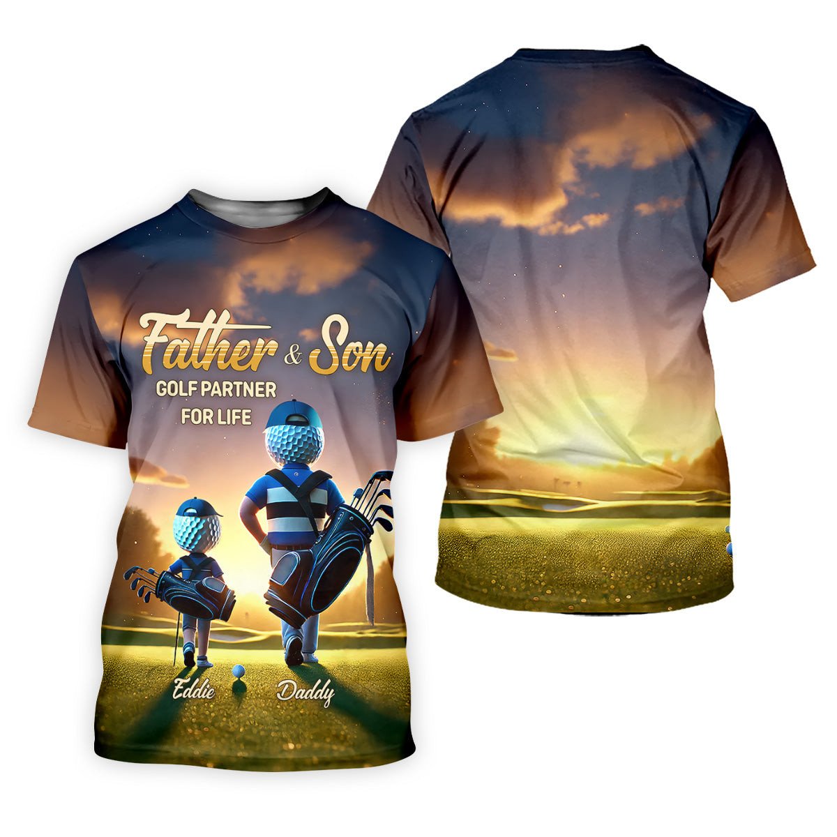 Father And Son Golf Partner For Life Custom Men's Golf Polo Shirt, Dad Golf Gift, Christmas Golf Gift SH818