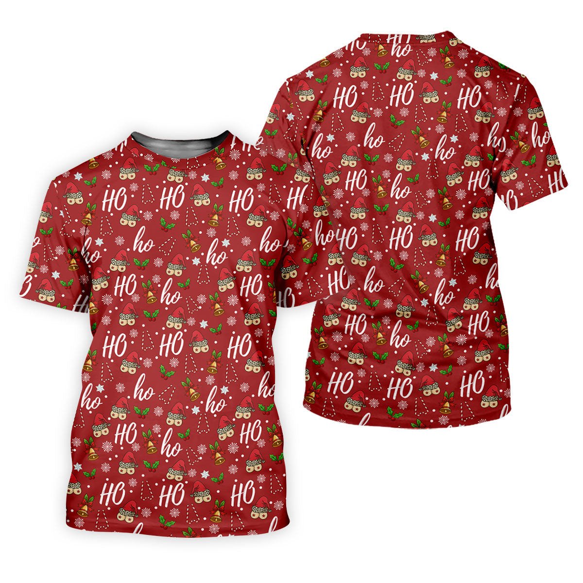 Funny Ho Naughty Tits Christmas Golf Shirt, Golf Christmas Gifts, Ladies Golf Shirts SH818