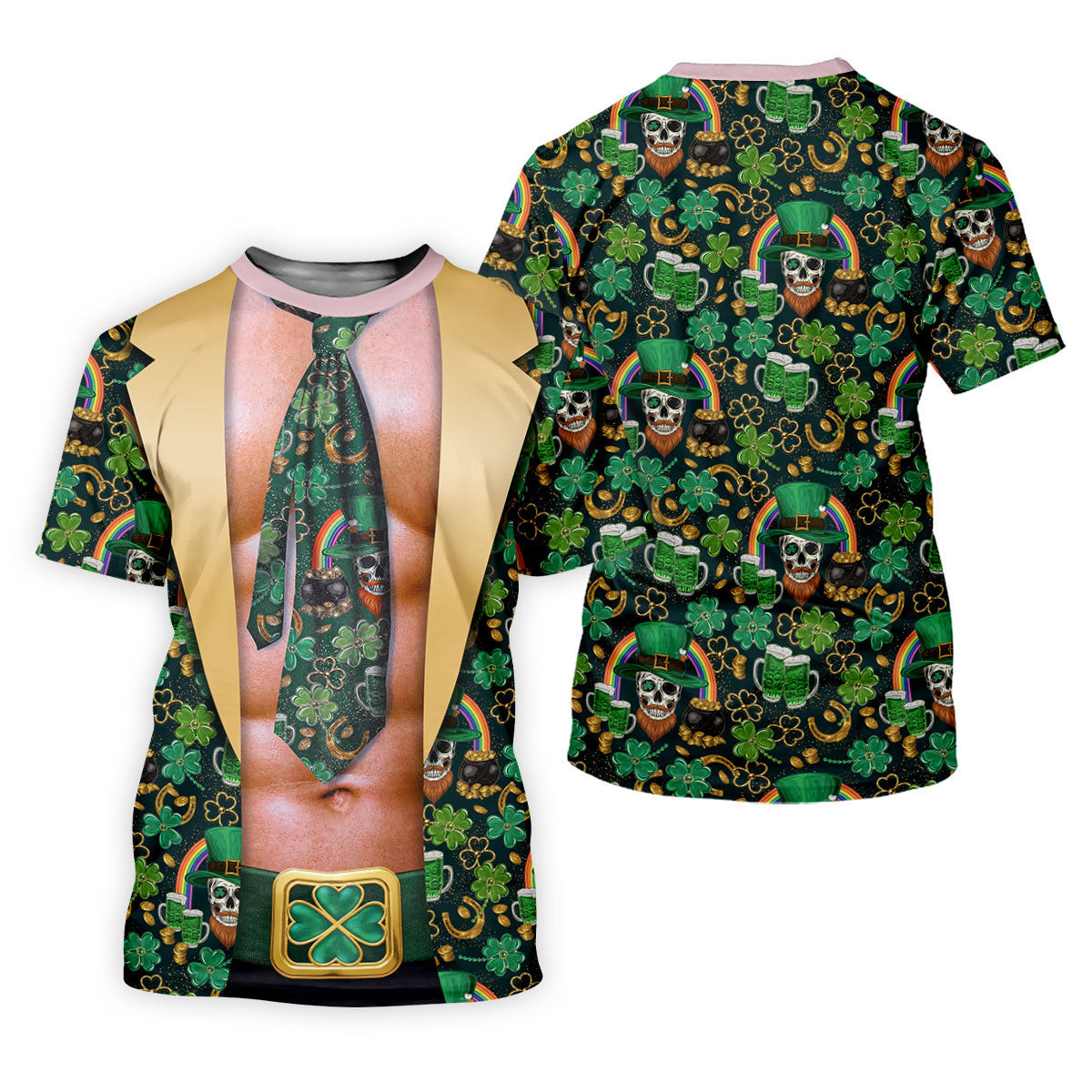 Funny Costume Shamrock St Patrick's Day Golf Shirt, Women's Golf Tops, Ladies Golf Shirts SH818