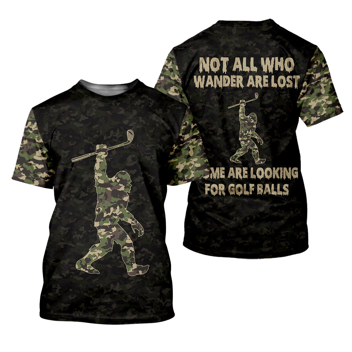 Funny Bigfoot Men's Golf Polo Shirt, Mens Golf Shirt, Funny Golf Shirt, Gift For Golfers SH818
