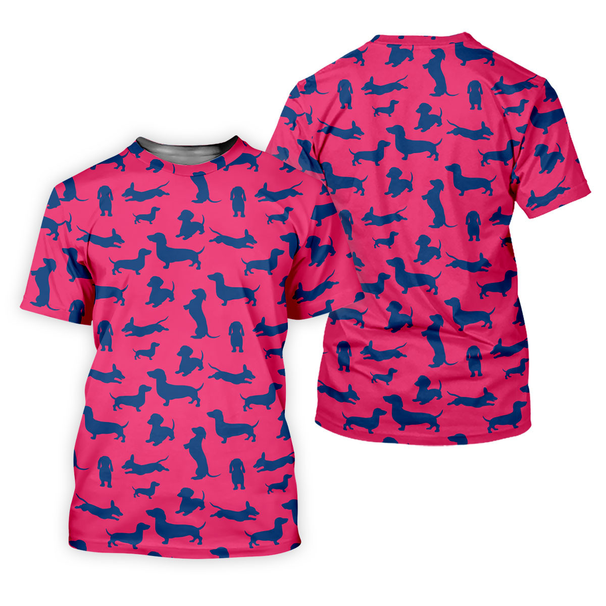 Funny Dachshund Pink And Navy Cute Golf Shirt, Men's Funny Golf Shirts, Golf Shirts For Men SH818