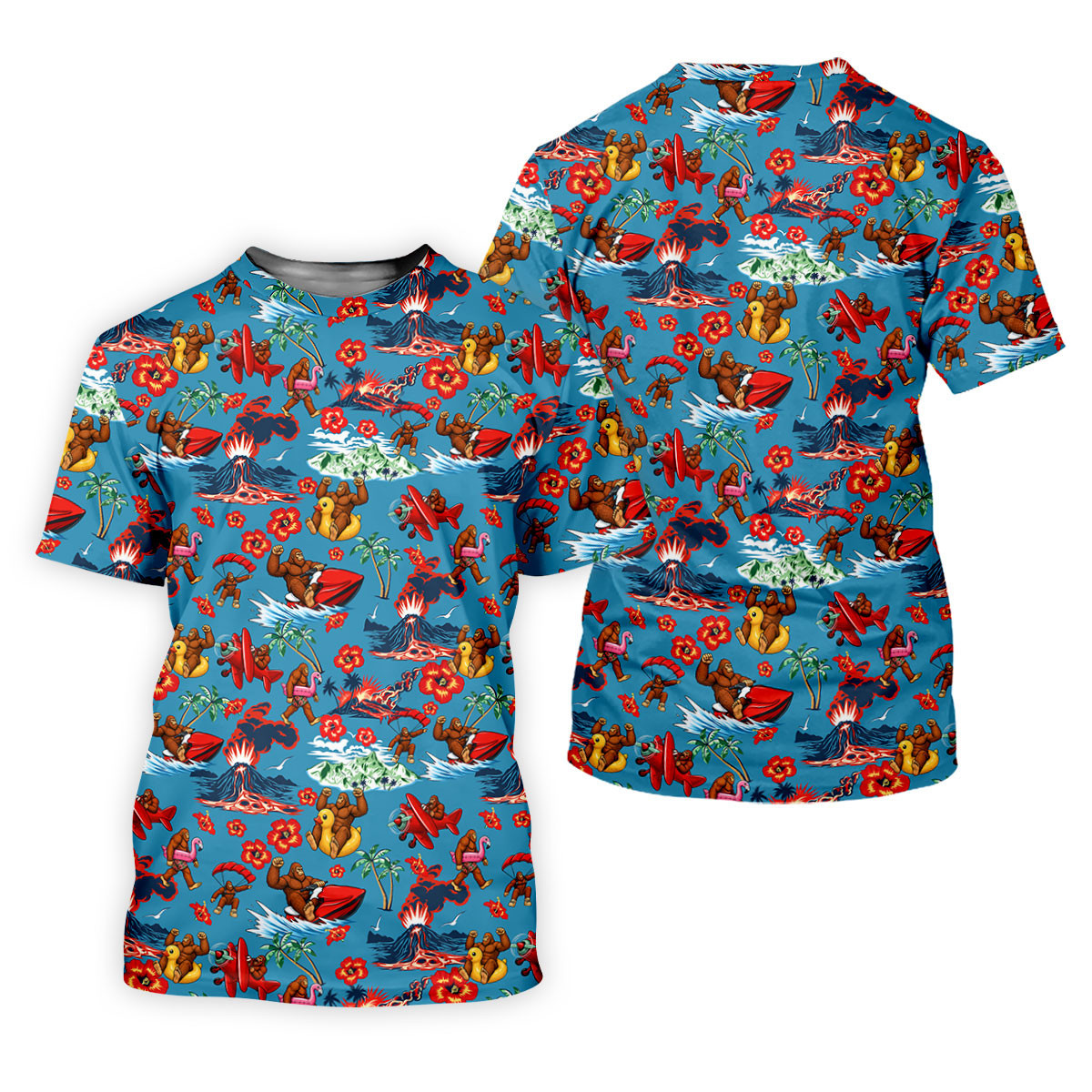 Funny Bigfoot Tropical Summer Hawaiian Golf Shirt, Men's Golf Shirt, Polo Shirts For Men SH818