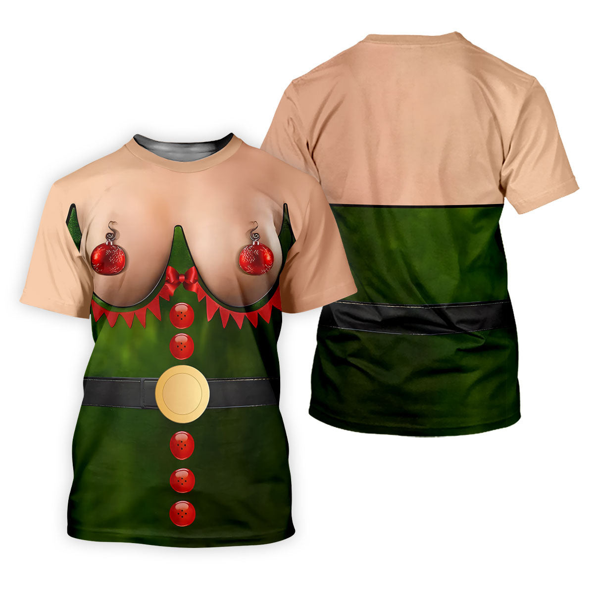 Funny Naughty Elf Costume Women's Golf Shirt, Christmas Shirts For Women, Christmas Golf Shirt SH818