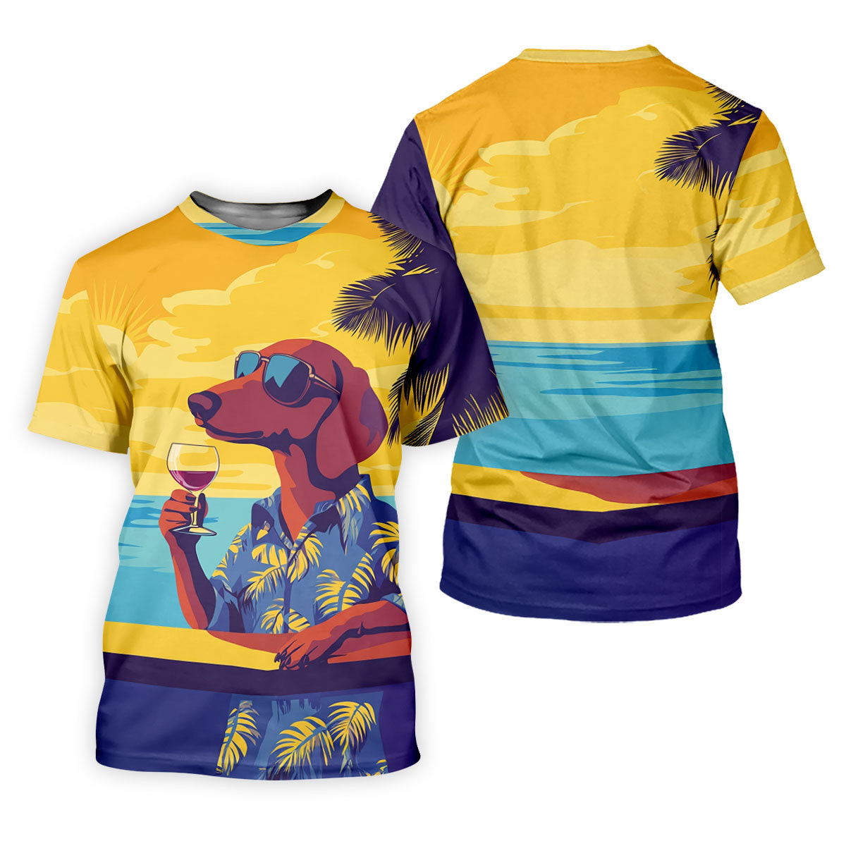 Funny Dachshund Beach Women's Polo Shirt, Hawaiian Golf Polo, Cool Golf Gifts, Unique Gift For Golfer SH818