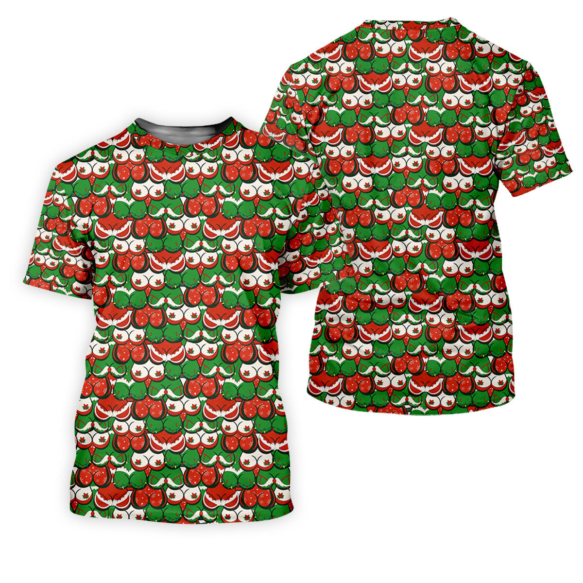 Funny Christmas Red And Green Men's Golf Polo Shirts, Christmas Golf Shirt, Cute Golf Outfit, Golf Gift For Men SH818