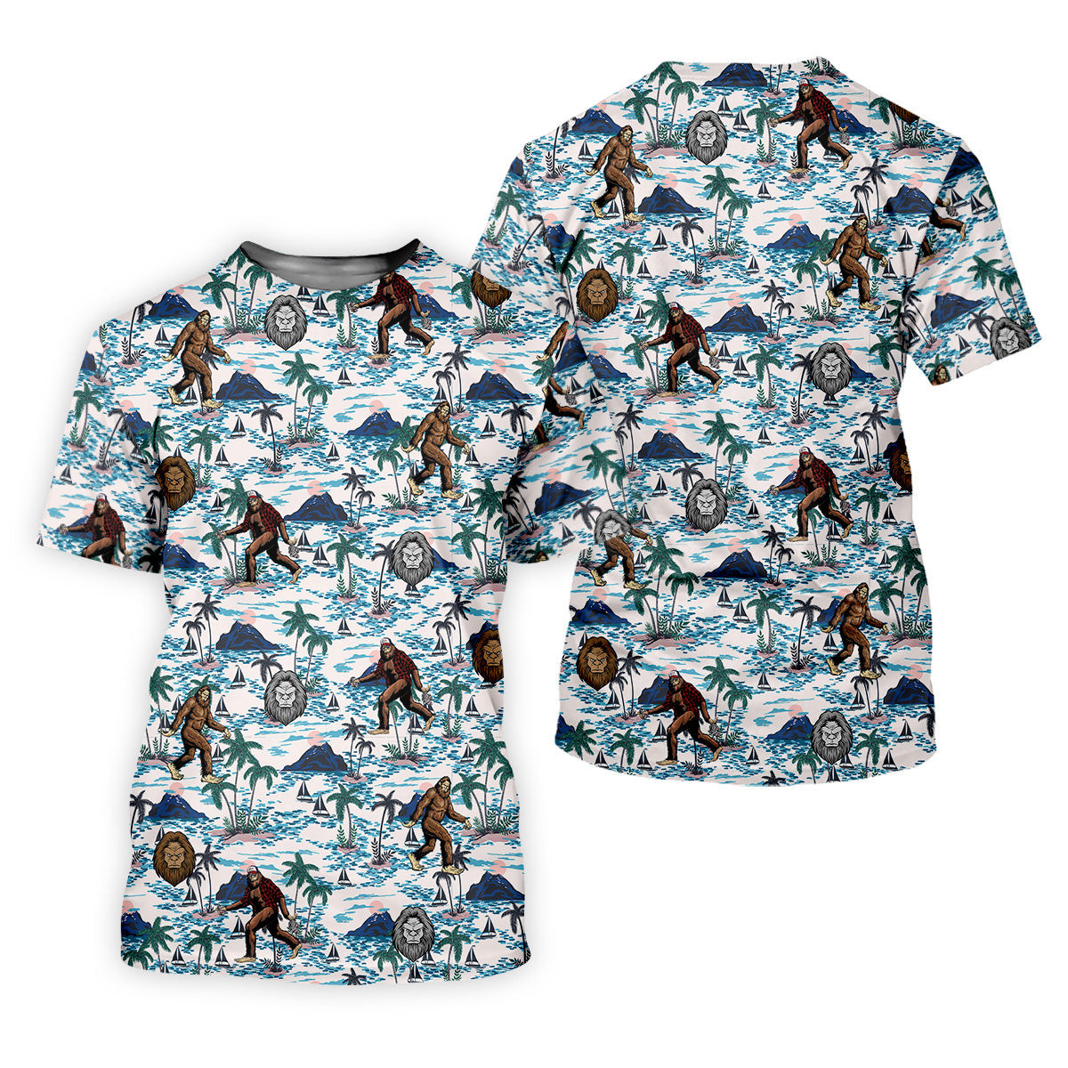 Funny Bigfoot Tropical Golf Shirts, Ladies Golf Shirts, Golfing Apparel, Women's Polo Shirt SH818