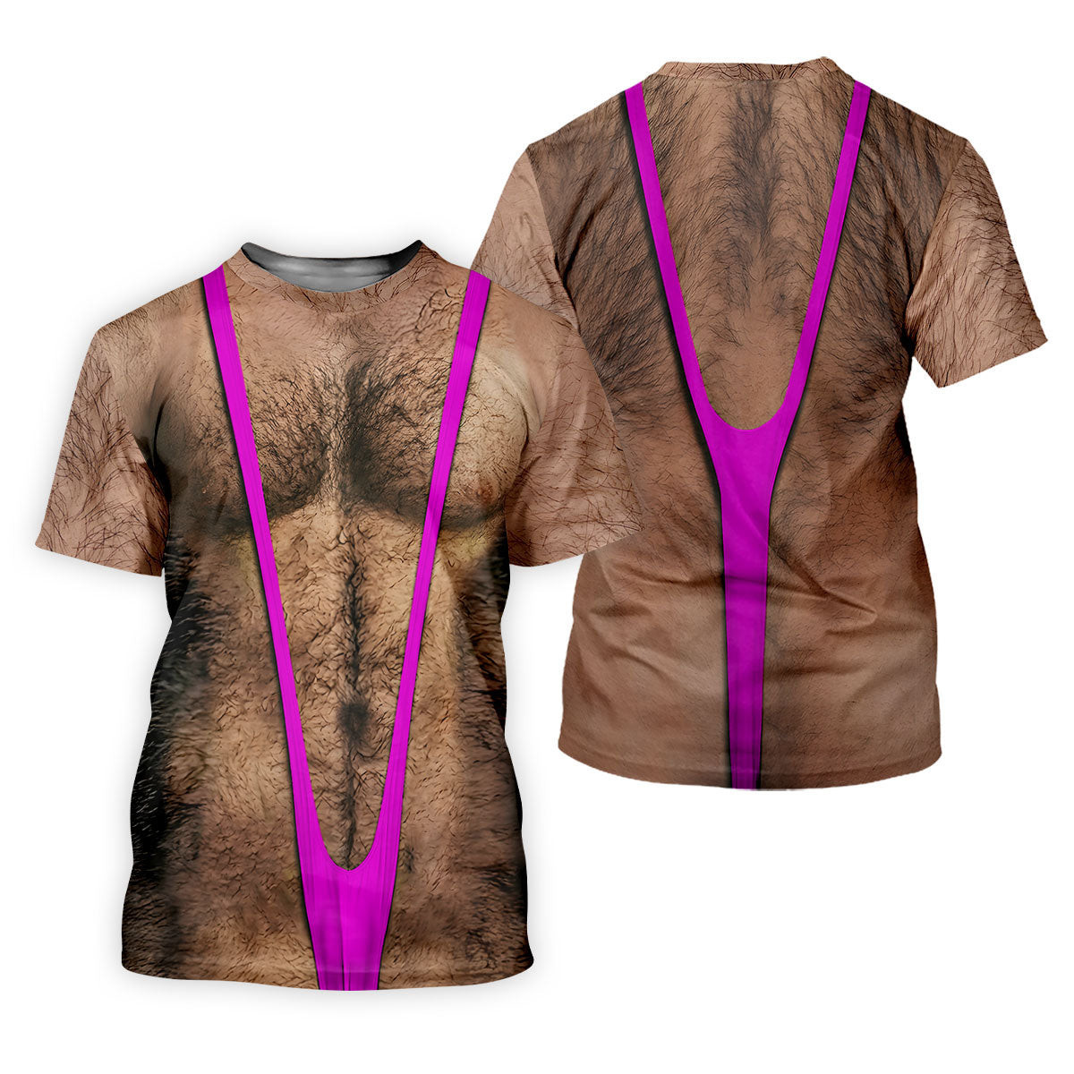 Funny Hairy Chest Purple Suspender Golf Shirt, Funny Golf Shirt, Men's Golf Shirt, Polo Shirts For Men SH818
