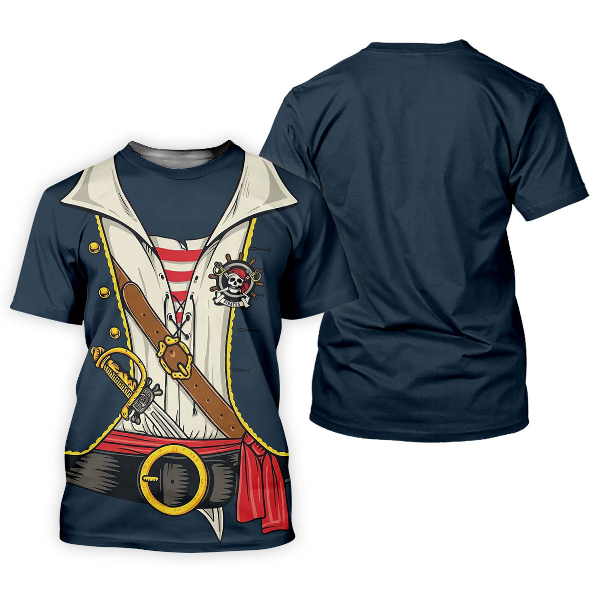 Funny Pirate Costume Hawaiian Golf Shirt, Women's Golf Tops, Ladies Golf Shirts SH818