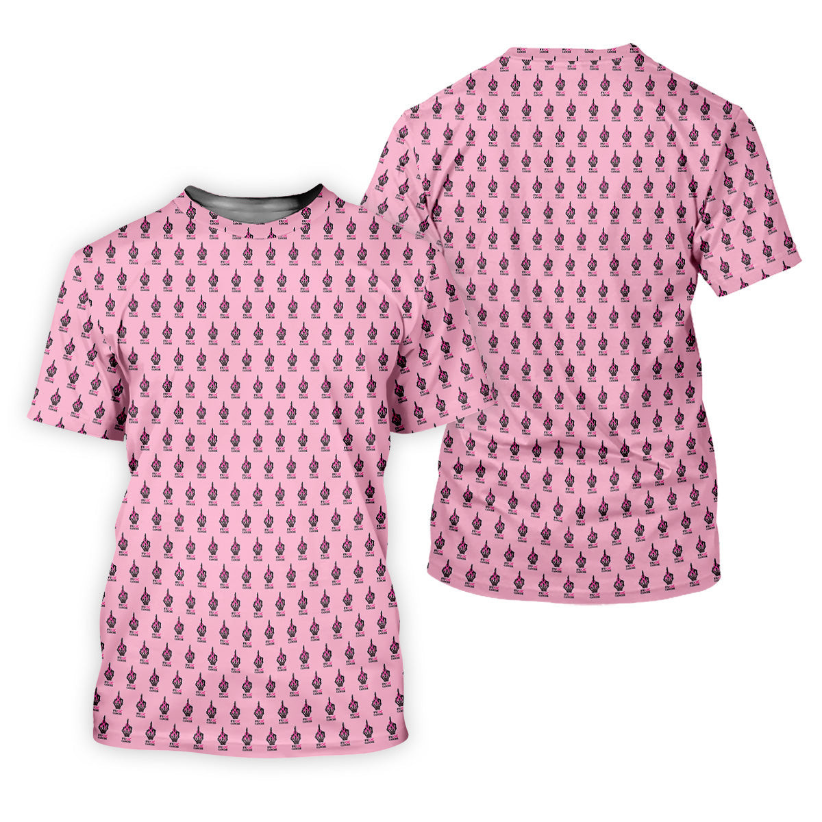 Funny Middle Finger Pink Golf Shirt, Breast Cancer Golf Shirt, Fun Womens Golf Shirts, Ladies Golf Shirt SH818