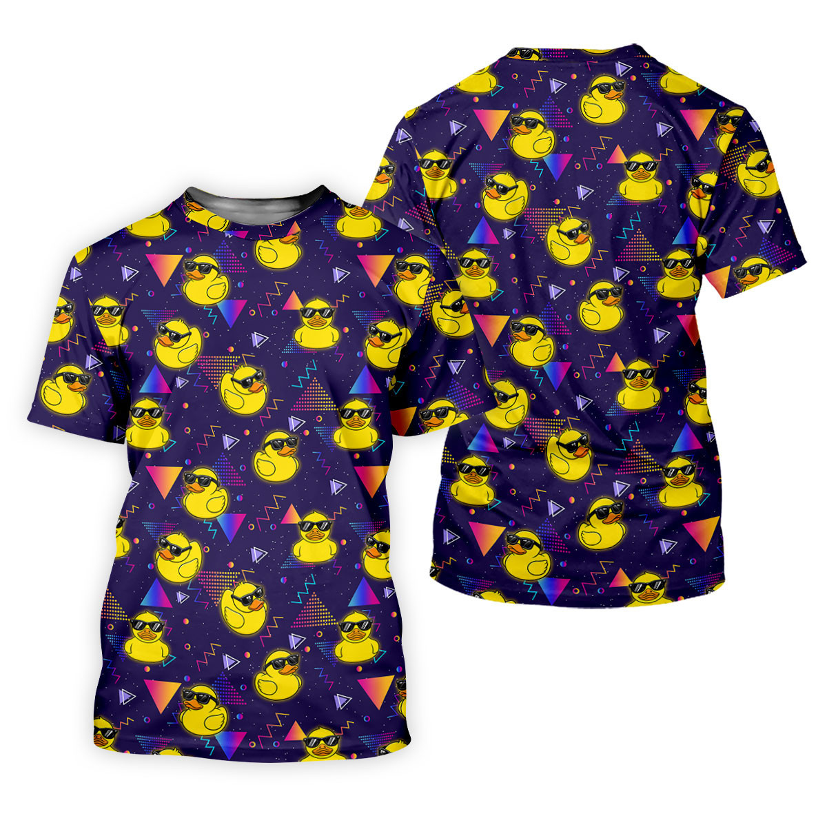 Funny Rubber Duck Retro Pattern Hawaiian Golf Shirt, Men's Golf Shirt, Polo Shirts For Men SH818