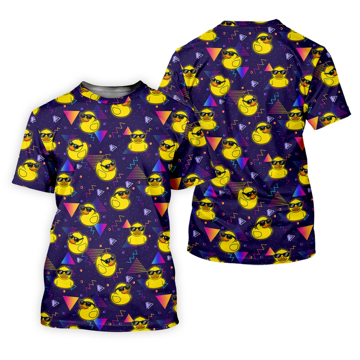 Funny Rubber Duck Retro Pattern Hawaiian Golf Shirt, Women's Golf Tops, Ladies Golf Shirts SH818