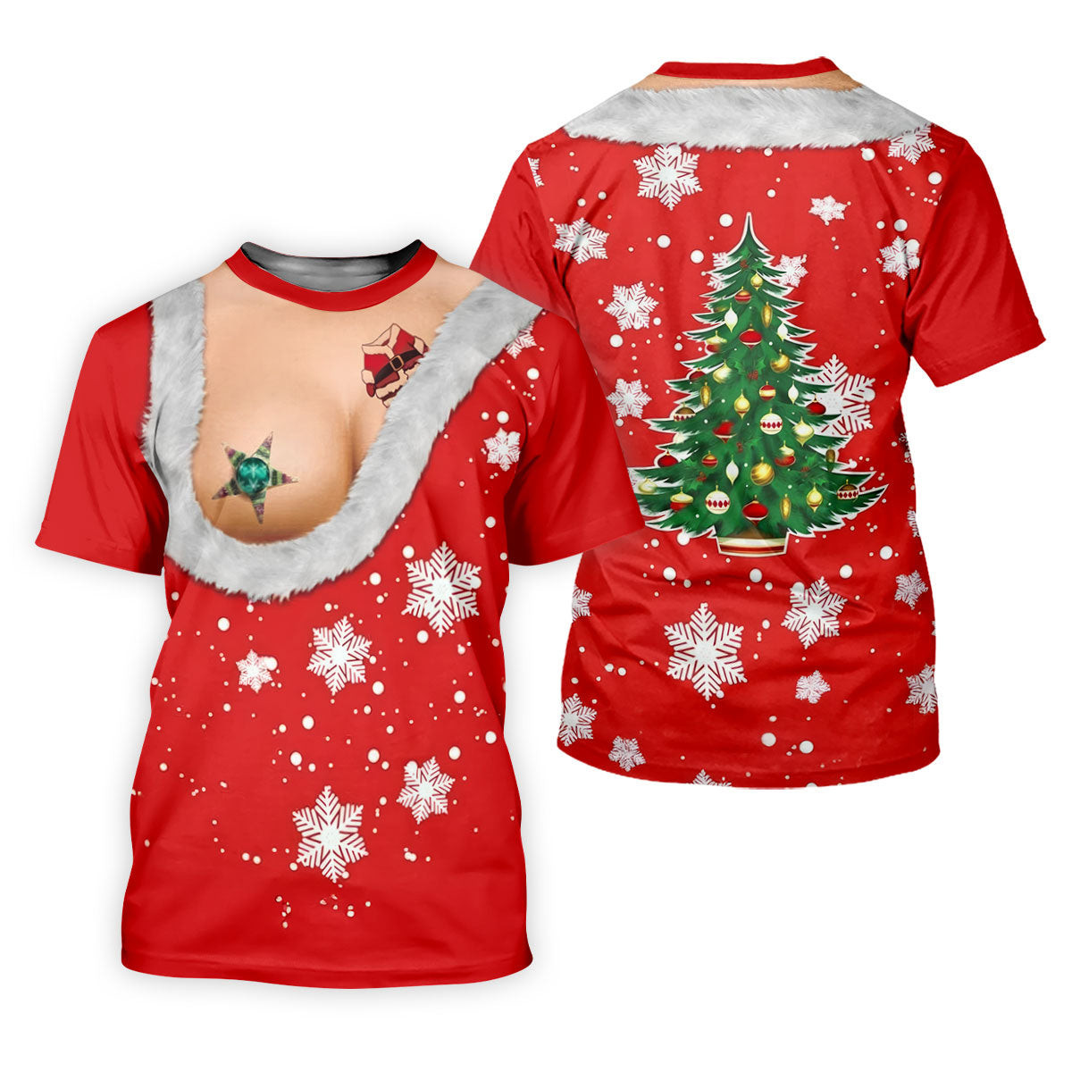 Funny Santa Costume Snowflake Christmas Golf Shirt, Women's Golf Tops, Printed Golf Shirt SH818