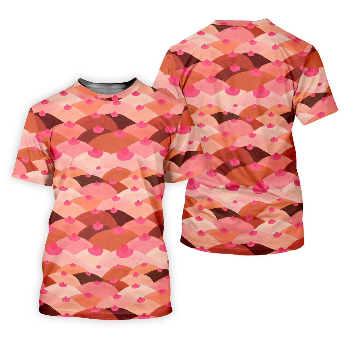 Funny Pink Abstract Body Print Golf Shirt, Women's Golf Shirt, Hawaiian Golf Shirt, Golf Polo For Women SH818