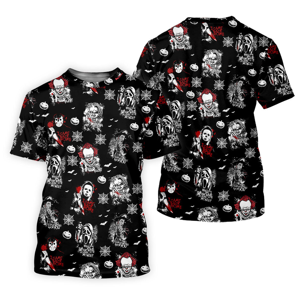 Funny Horror Character Women's Golf Polo Shirt, Scary Movie Shirt, Fun Golf Polo Shirt, Funny Halloween Gift SH818