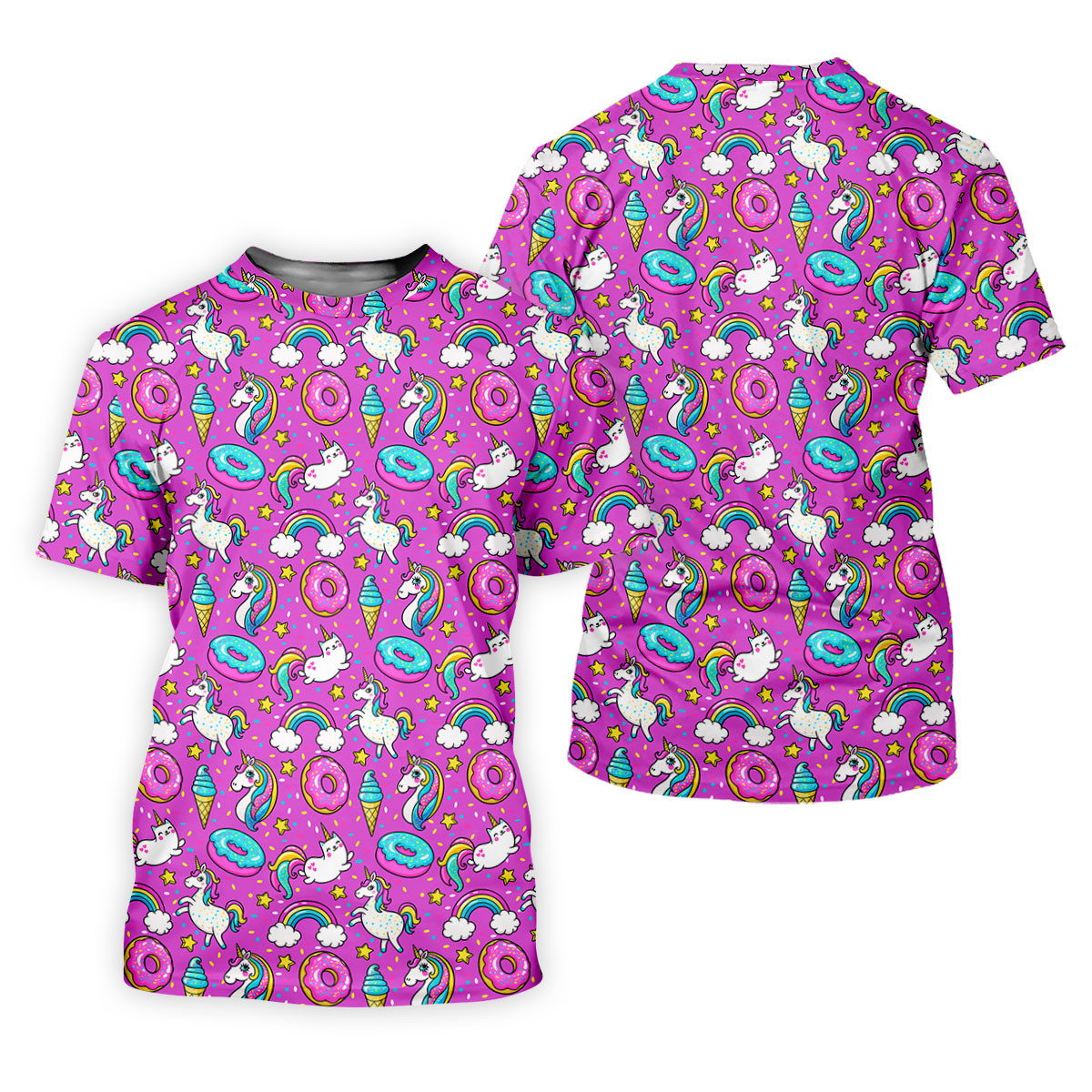 Funny Pink Donut Unicorn Women Golf Shirts, Ladies Golf Shirt, Women Sleeveless Polo Shirt SH818