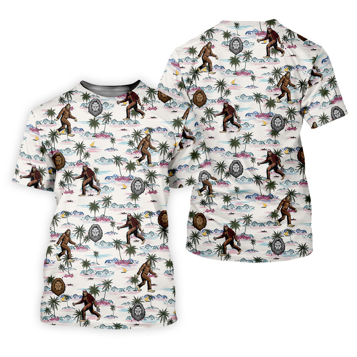 Funny Sasquatch Tropical Golf Shirts, Ladies Golf Shirts, Golfing Apparel, Women's Polo Shirt SH818
