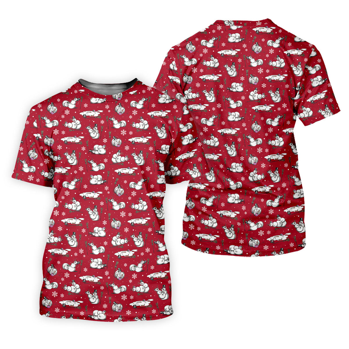 Funny Snowman Naughty Couple Red Golf Shirt, Christmas Golf Shirt, Golf Gift For Ladies, Women Golf Top SH818