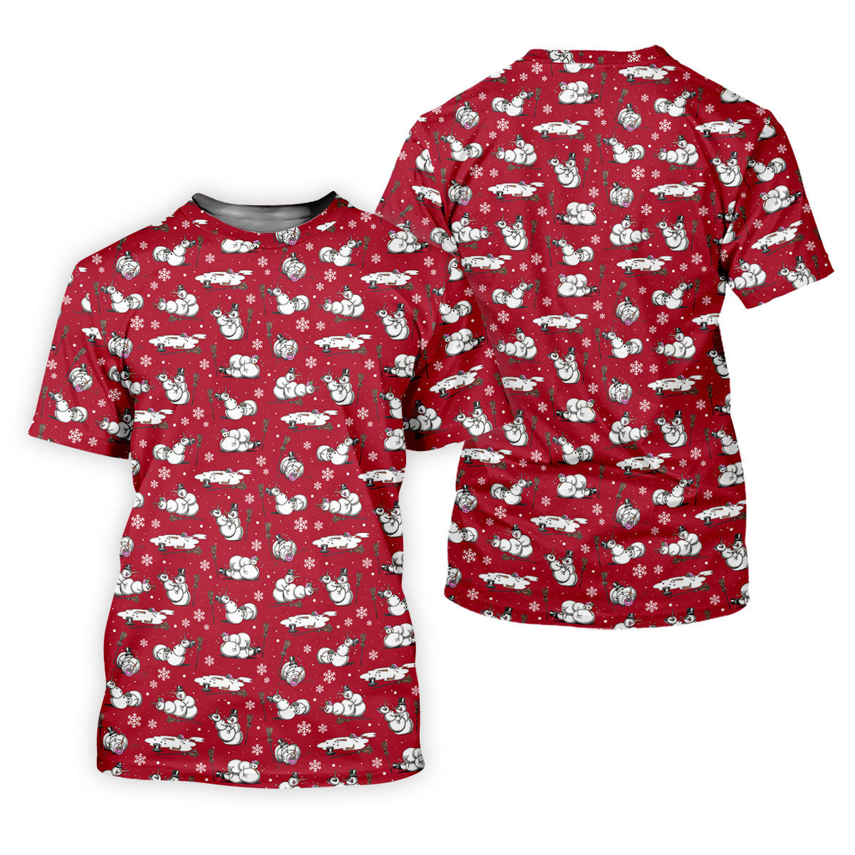 Funny Snowman Naughty Couple Red Golf Shirt, Christmas Golf Shirt, Golf Gift For Him, Polo Shirts For Men SH818
