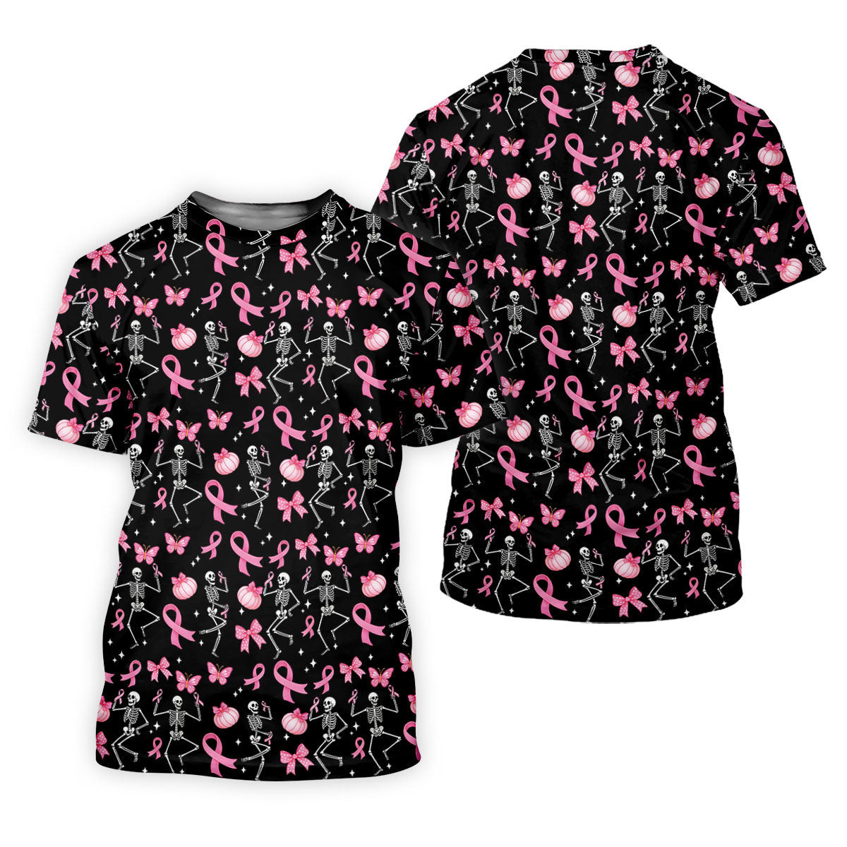 Funny Skeleton Breast Cancer Women's Golf Shirt, Breast Cancer Awareness Shirt, Golf Gift For Women, Ladies Golf Shirt SH818