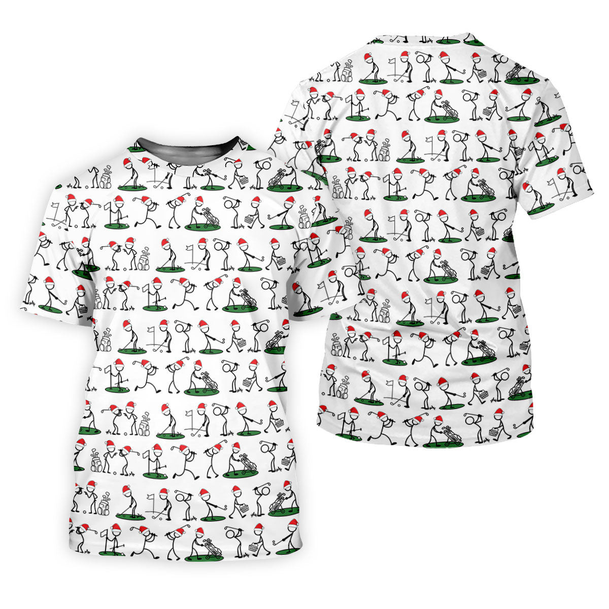Funny Stickman Golf Pose Christmas Golf Shirt, Women's Golf Tops, Christmas Golf Gift SH818