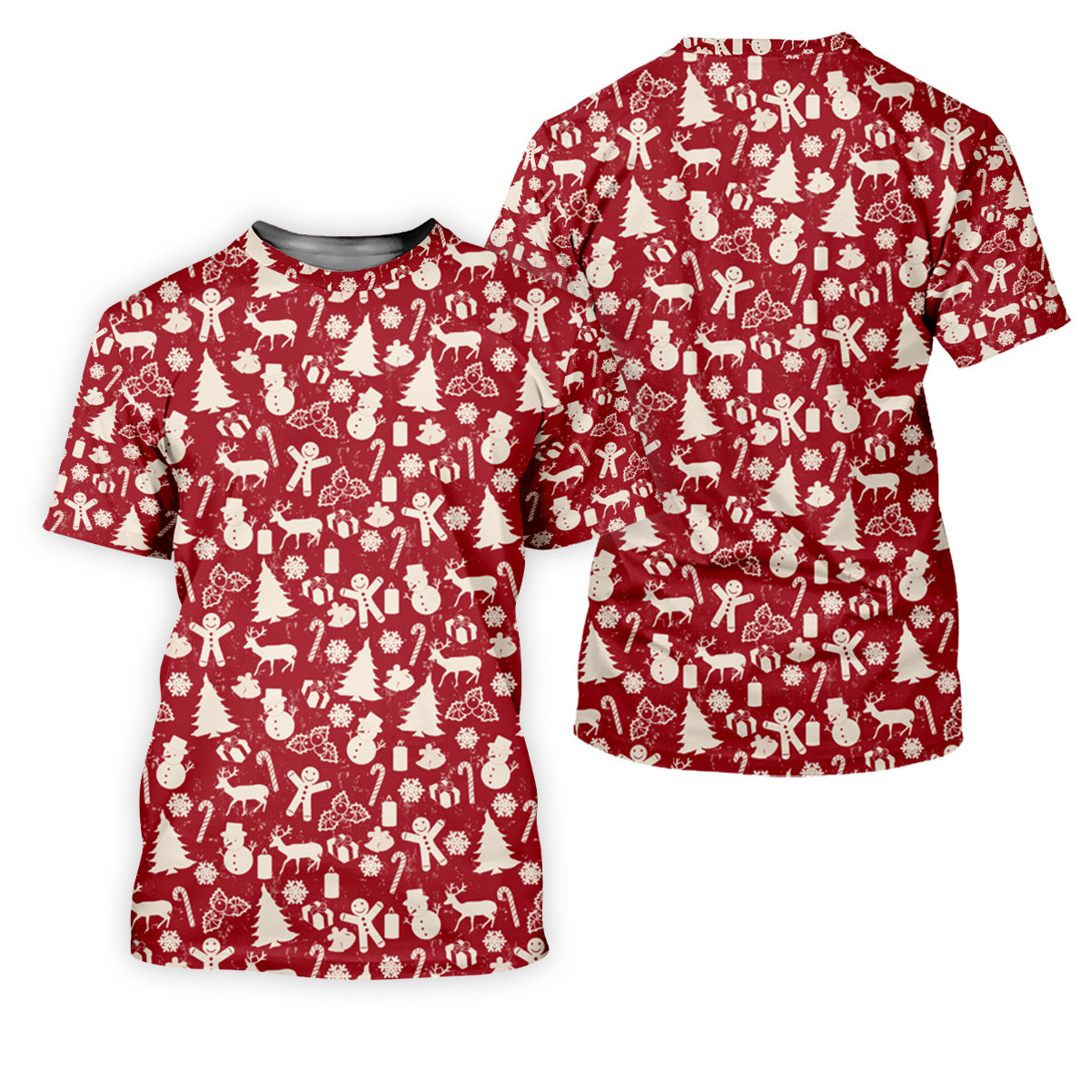 Gingerbread Man Christmas Pine Tree Candy Canes Red And White Polo Shirts For Men, Christmas Golf Shirt SH818