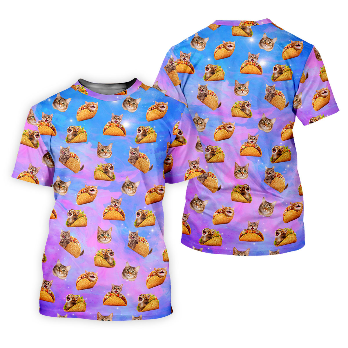 Funny Taco Cat Galaxy Pattern Golf Shirt, Women's Golf Apparel, Ladies Golf Shirt SH818