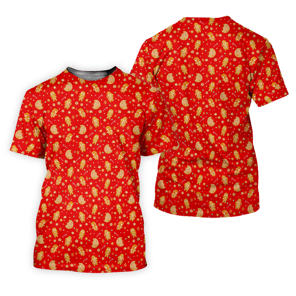 Gingerbread Character Christmas Golf Shirt, Red Golf Shirt, Fun Women's Golf Shirts, Golf Gift For Ladies SH818