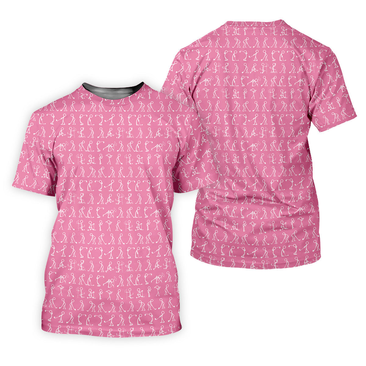 Funny Stick Figure Womens Golf Shirt, Pink Golf Shirt, Ladies Golf Shirt, Funny Golf Shirt Women SH818
