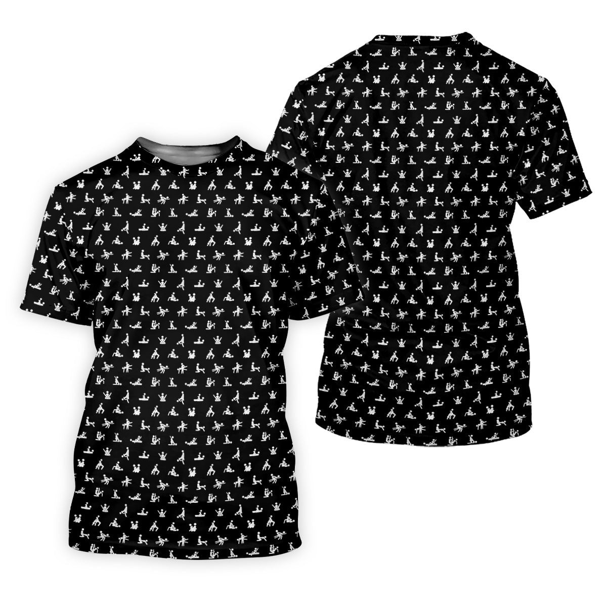 Funny Stick Figure Black And White Men's Golf Polo Shirt, Funny Position Golf Polo, Fun Men Golf Shirts SH818