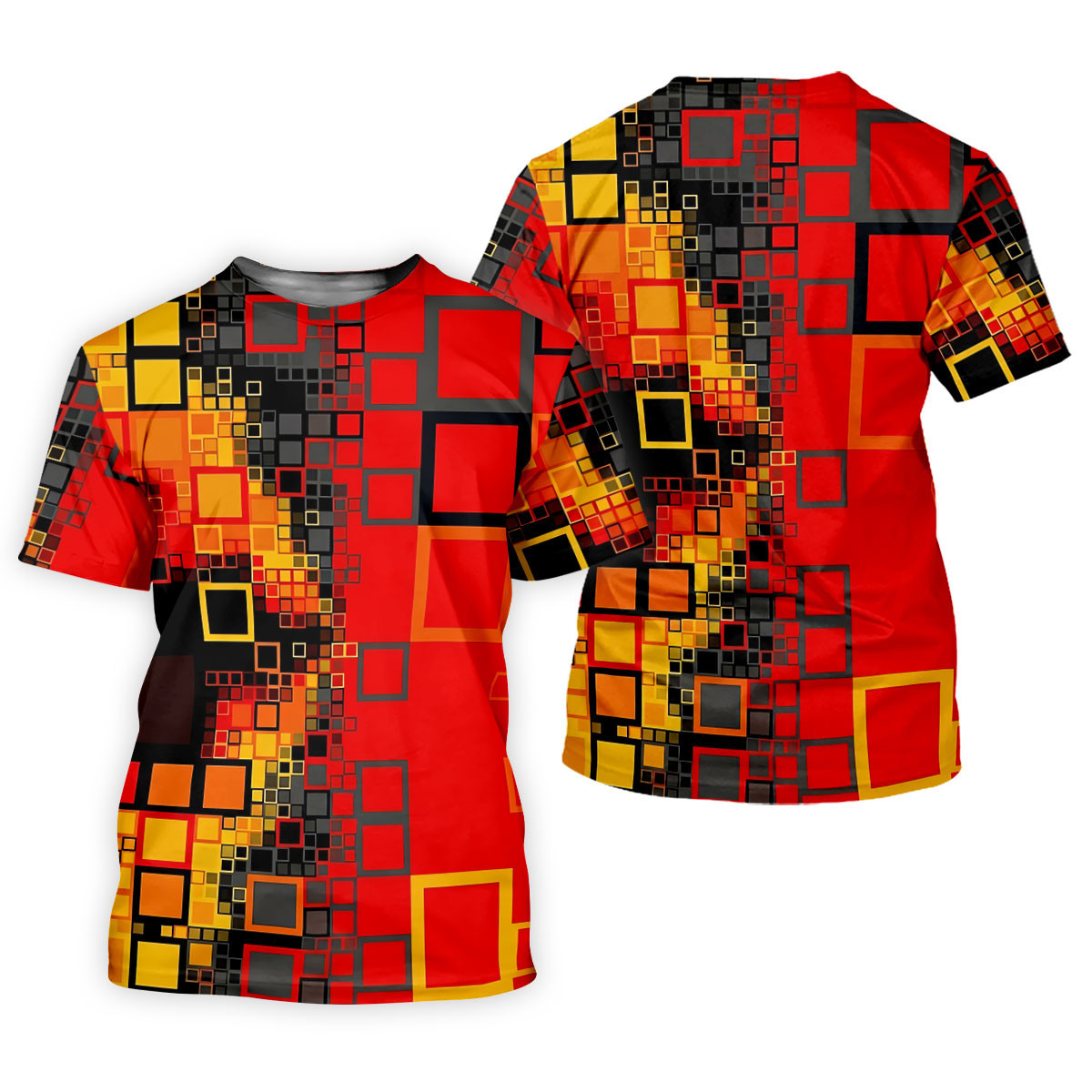 Geometric Abstract Art Hawaiian Golf Shirt, Retro Golf Shirt, Women's Golf Tops, Ladies Golf Shirts SH818