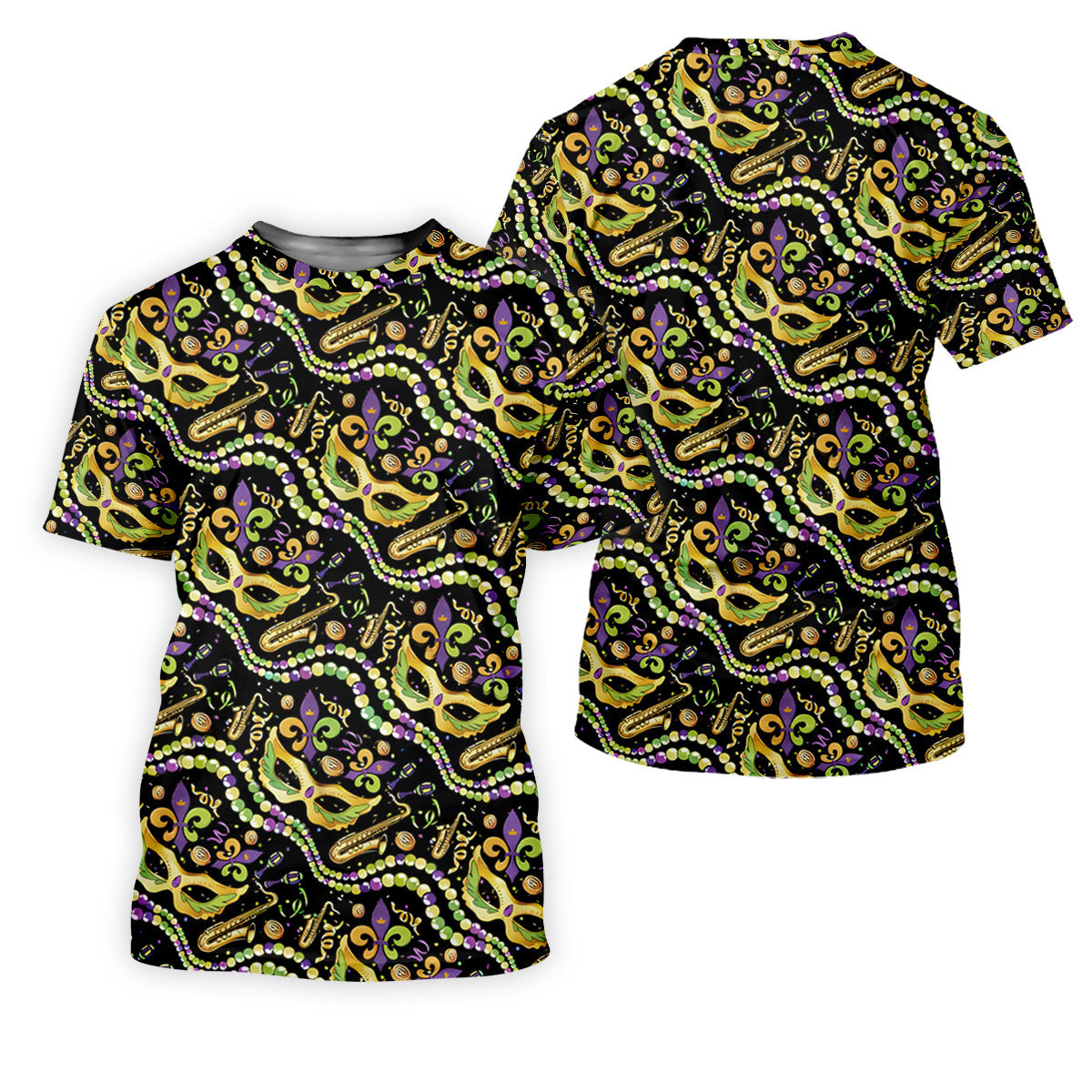 Gold Masquerade Mask Beads String Mardi Gras Golf Shirt, Ladies Golf Tops, Golf Shirt For Women SH818