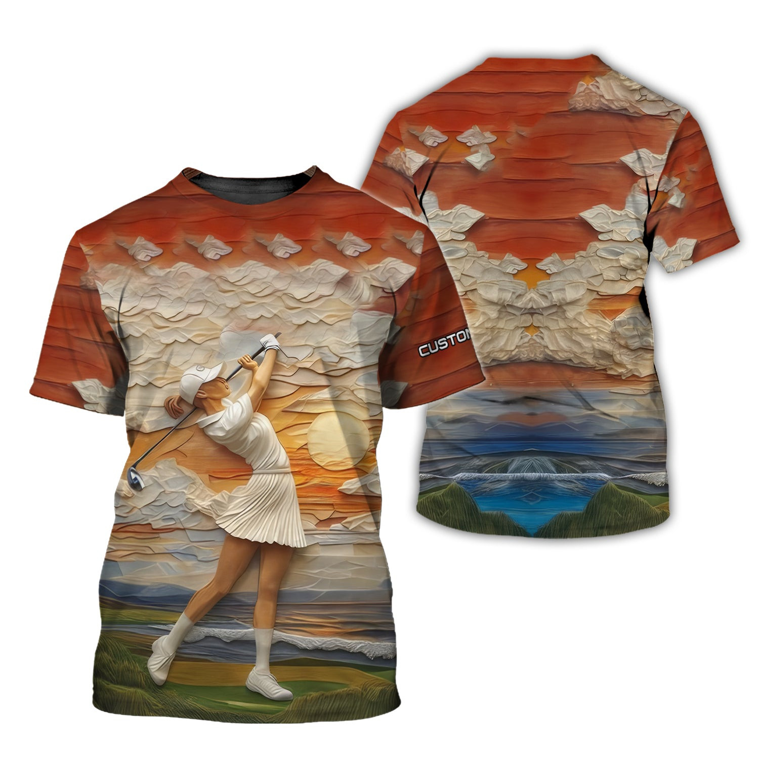 Golder Hour Golf Polo Shirt, Golfing Apparel, Mens Golf Gifts SH818