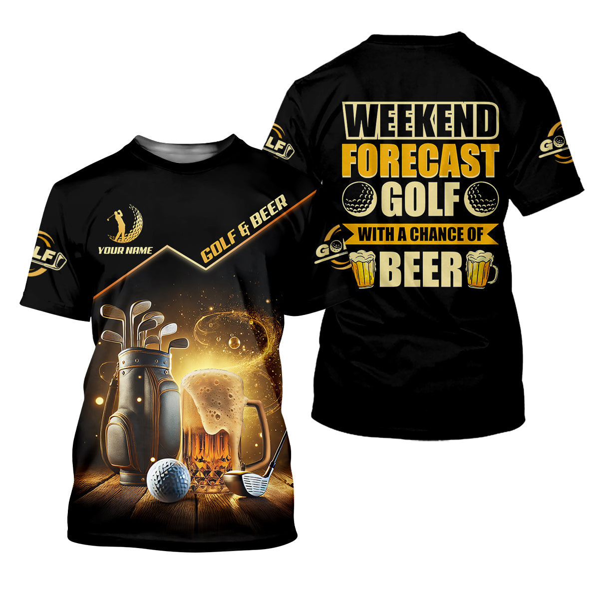 Golf And Beer Custom Men's Golf Polo Shirt, Beer Golf Shirt, Gift For Golfers SH818