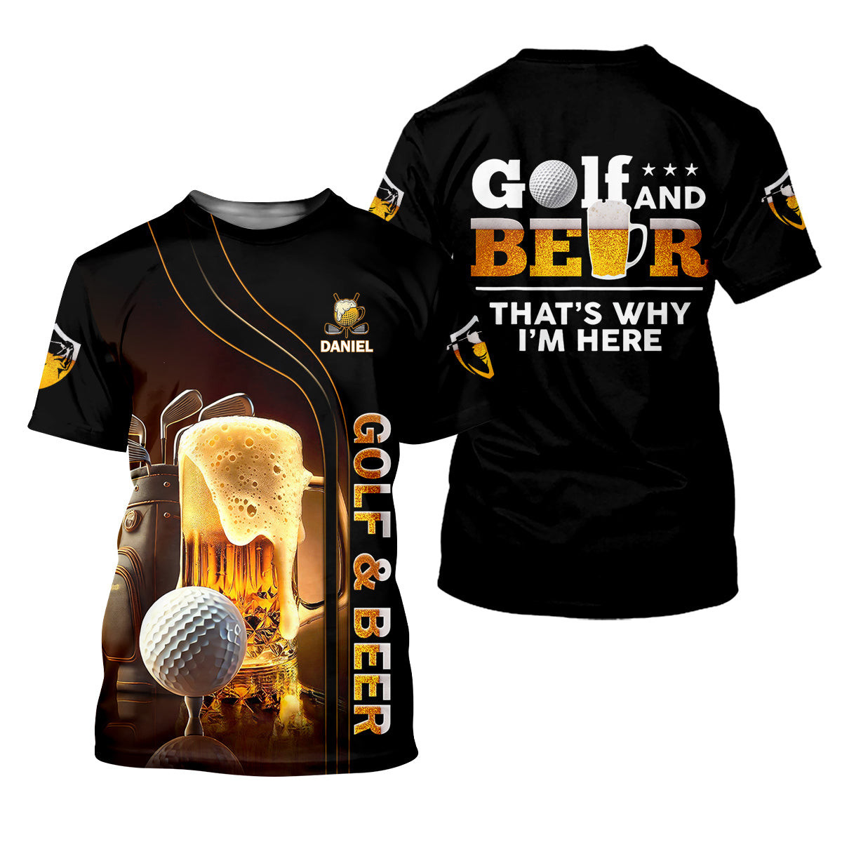 Golf And Beer That's Why I'm Here Custom Men's Golf Polo Shirt, Funny Golf Shirt, Gift For Golfers SH818