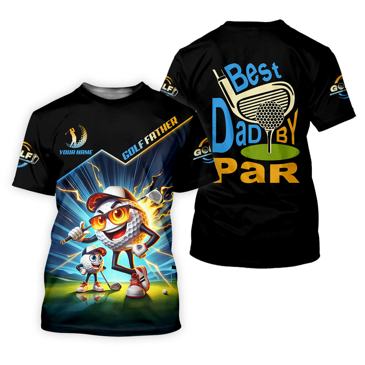 Best Dad By Par Golf Father Custom Men's Golf Polo Shirt, Funny Golf Shirt, Christmas Golf Gift SH818