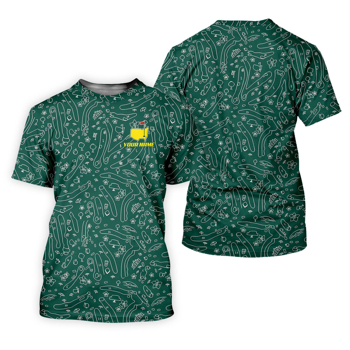 Golf Course Holes Green Golf Shirt, Golf Tournament Shirt, Women's Golf Tops, Ladies Golf Shirts SH818