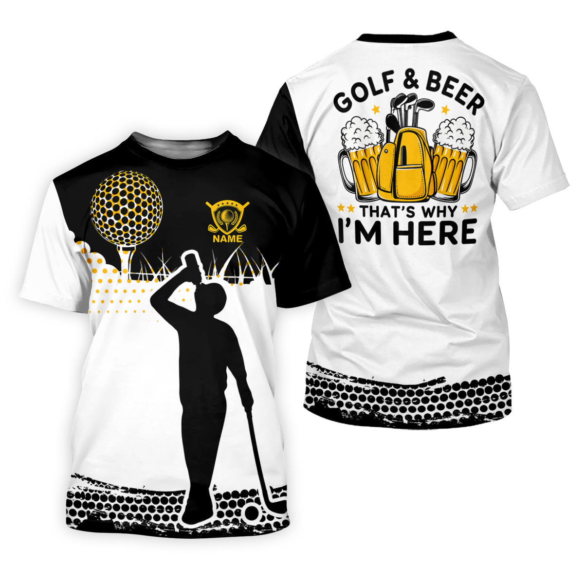 Golf And Beer That's Why I'm Here Hawaiian Golf Shirt, Men's Golf Shirt, Polo Shirts For Men SH818