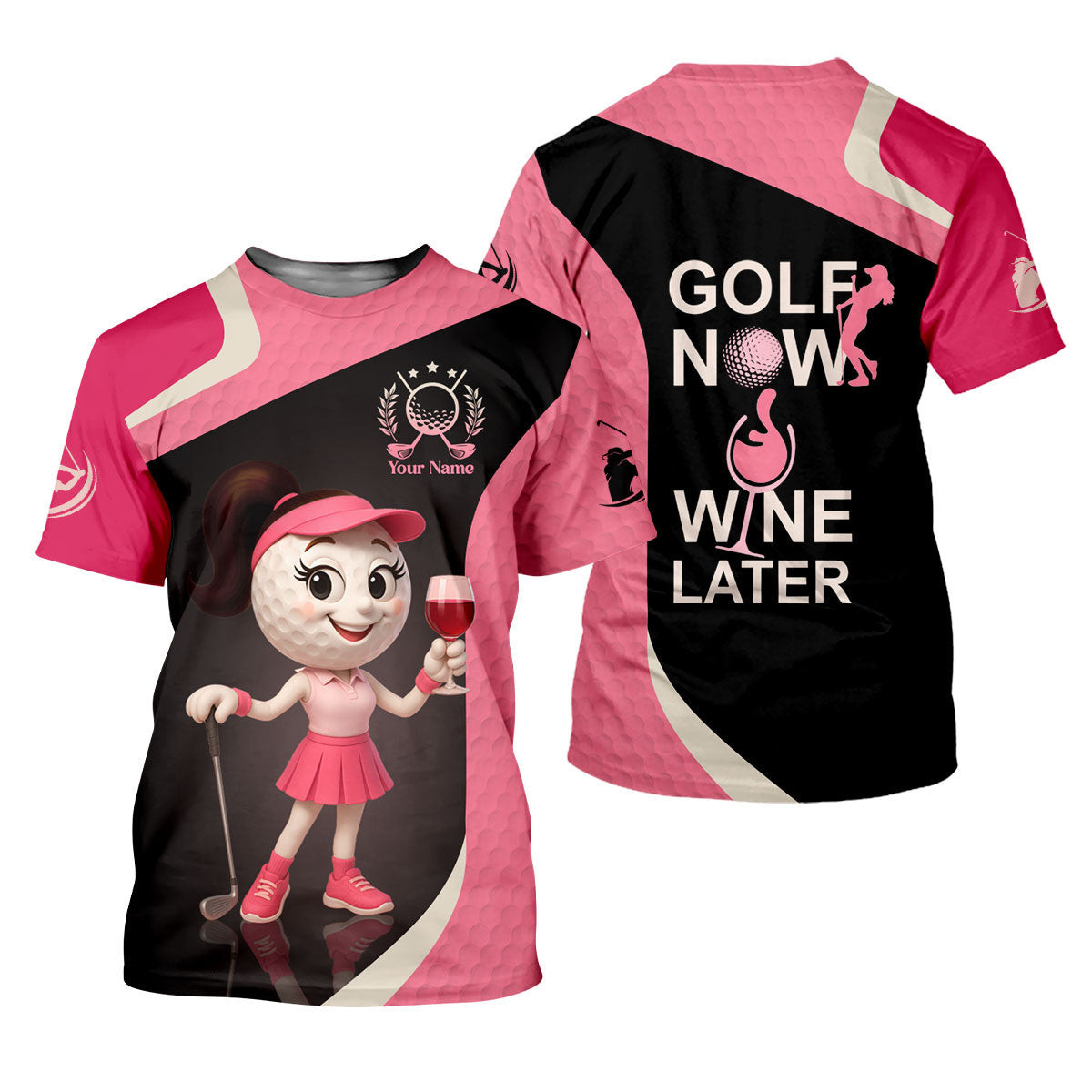 Golf Now Wine Later Funny Womens Golf Polo Shirt, Womens Golf Tops, Custom Ladies Golf Shirt SH818