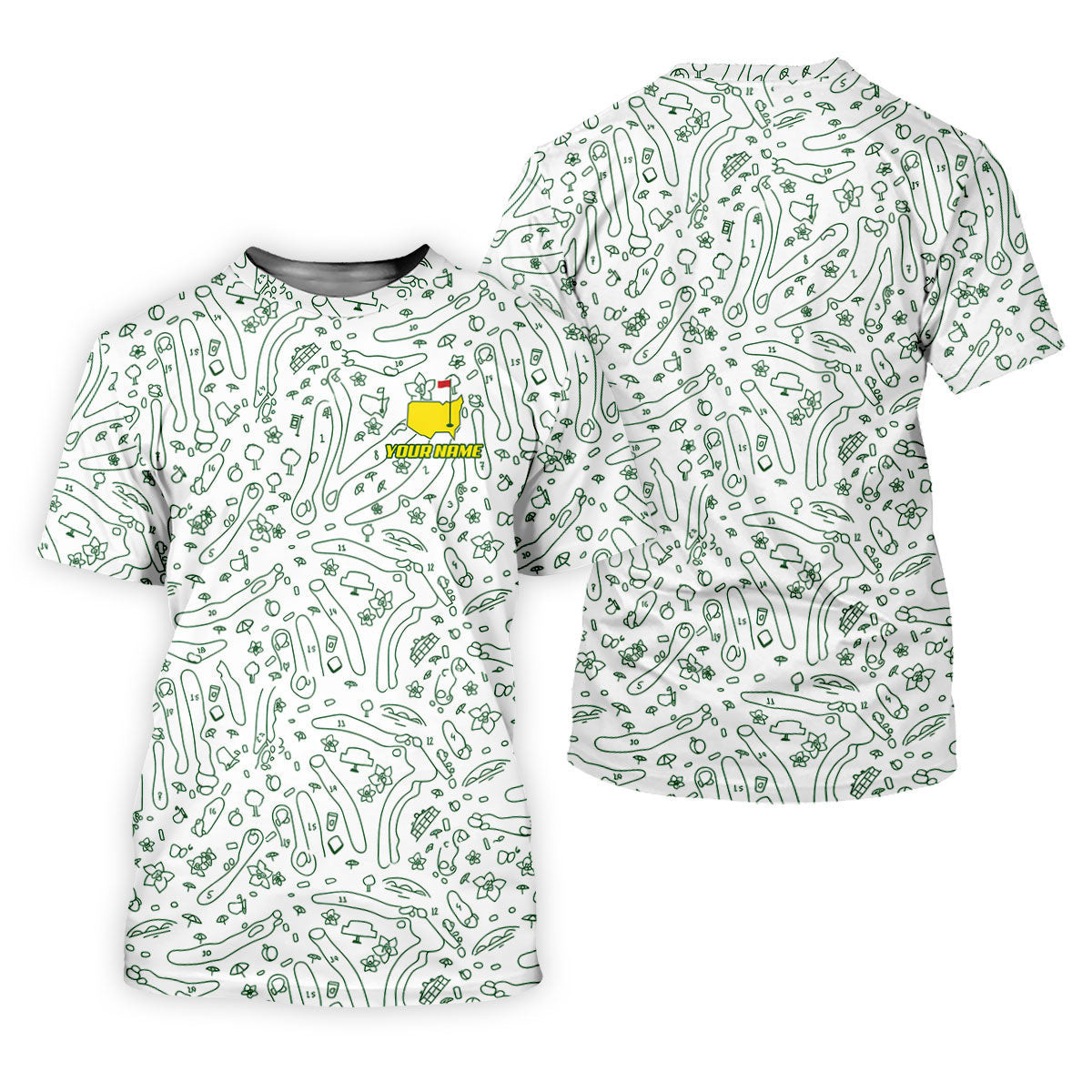 Golf Course Holes White Golf Shirt, Golf Tournament Shirt, Polo Shirts For Men, Golf Shirts For Men SH818