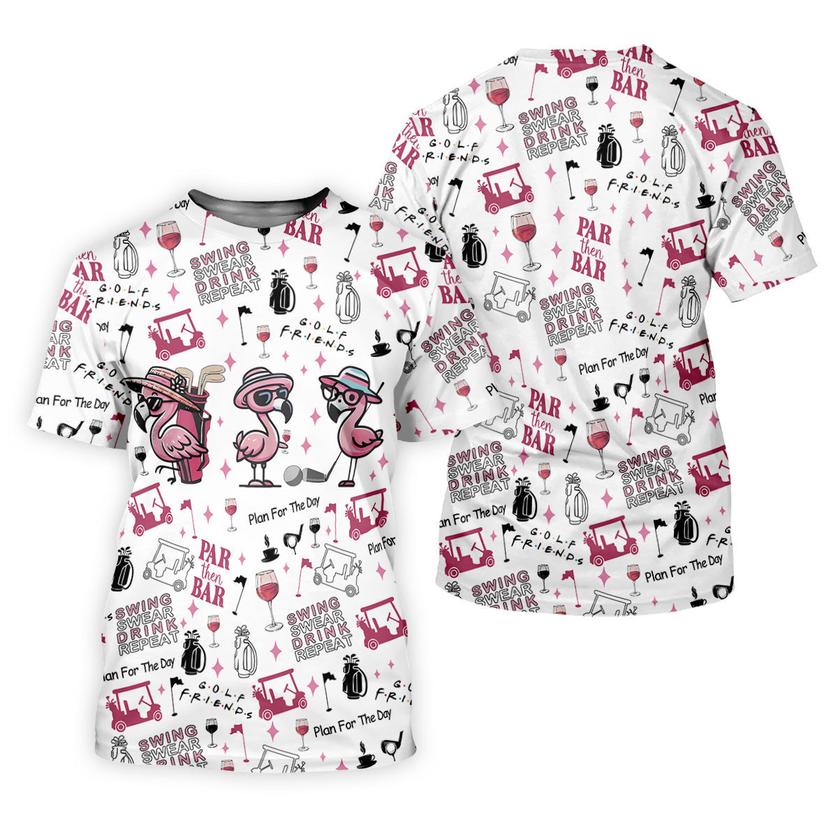 Golf Friends Par Then Bar Flamingo Golf Shirt, Golf Team Shirt, Fun Golf Shirts For Men, Golf Gift For Men SH818