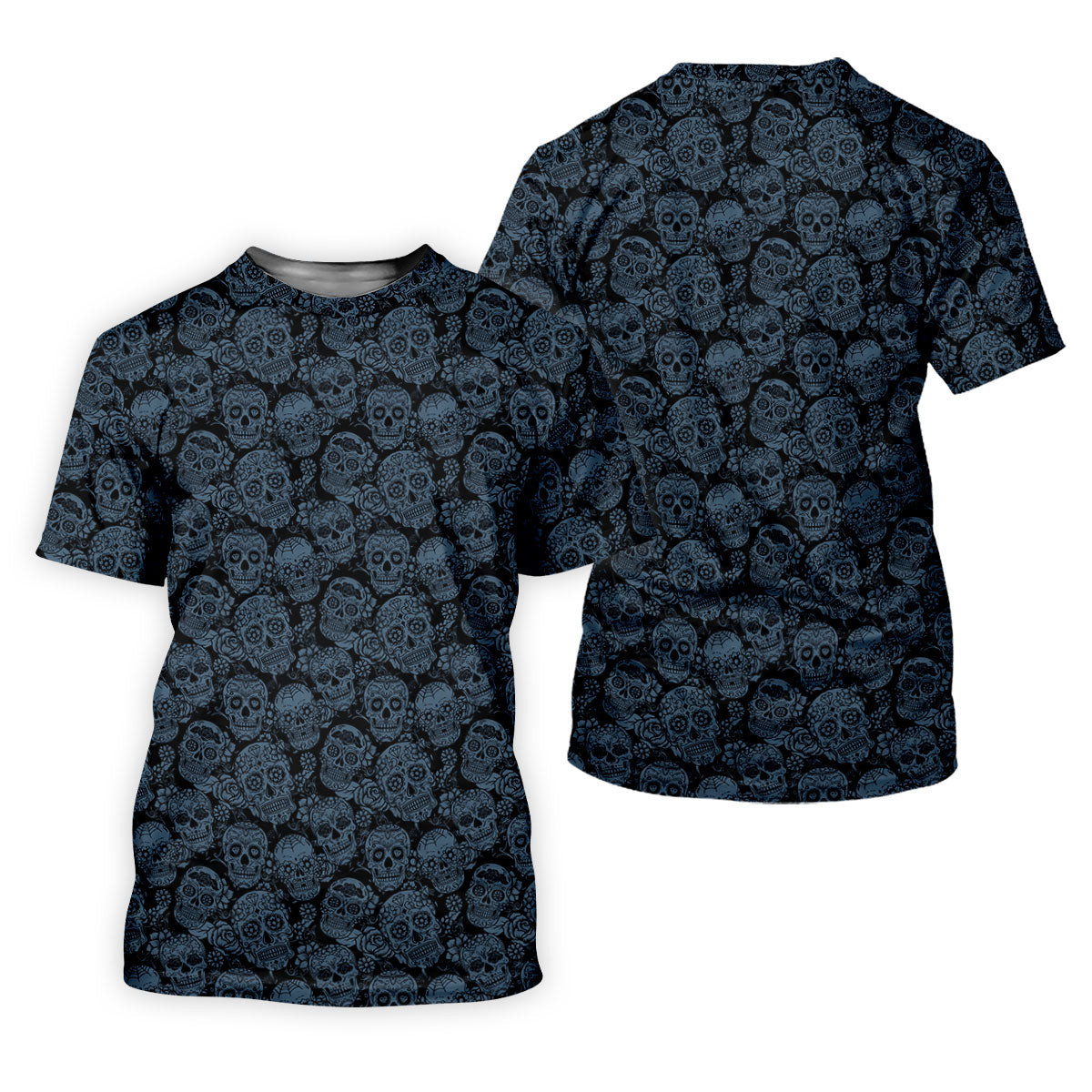 Gothic Sugar Skull Pattern Golf Polo Shirt, Golf Shirts For Women, Women's Golf Polo SH818