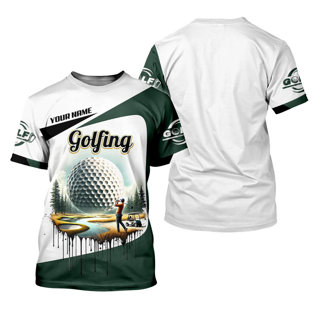 Golfing Swing Custom Golf Polo Shirt, Golfing Apparel, Mens Golf Gift, Funny Golf Shirt SH818